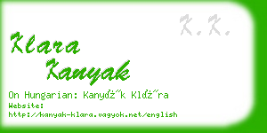 klara kanyak business card